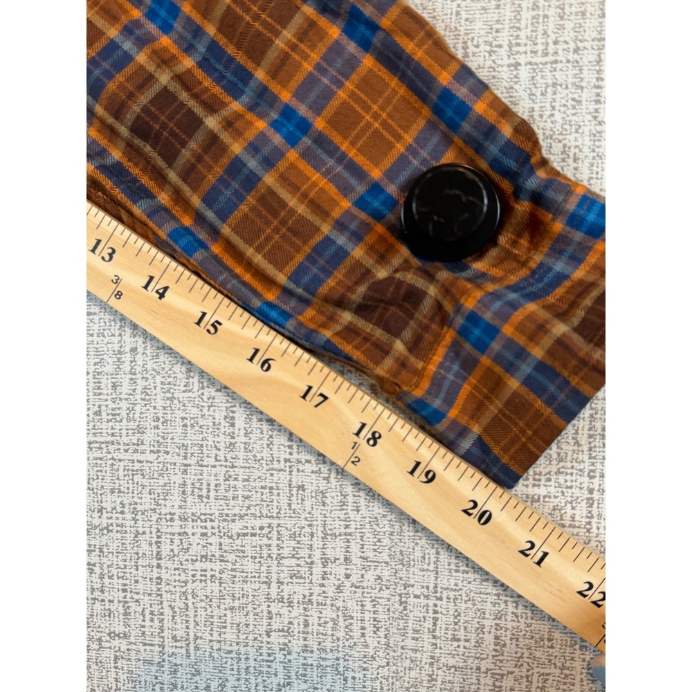 Eddie Bauer Mens Large Orange Plaid Mesh Back Hiking Button Down Shirt Gorpcore - Picture 6 of 8